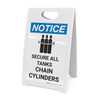 Notice: Secure All Tanks Chain Cylinders with Icon - A-Frame Sign