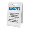 Notice: This Elevator Essential To The Building Report Abuse Immediately - A-Frame Sign Notice: This Elevator Essential To The Building Report Abuse Immediately - A-Frame Sign