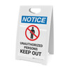 Notice: Unauthorized Persons Keep Out With Graphic - A-Frame Sign