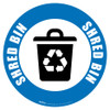 Shred Bin (Blue) Icon - Floor Sign Shred Bin (Blue) Icon - Floor Sign