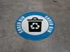Shred Bin (Blue) Icon - Floor Sign Shred Bin (Blue) Icon - Floor Sign