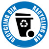 Recycling Bin (Blue) Icon - Floor Sign