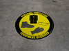 PPE Lab Coat, Goggles, Gloves, and Shoes Floor Sign