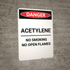 Acetylene No Smoking No Open Flames - Portrait Wall Sign Acetylene No Smoking No Open Flames - Portrait Wall Sign