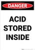 Acid Storage Inside - Portrait Wall Sign