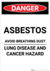 Asbestos Avoid Breathing Dust - Portrait Wall Sign