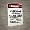 Asbestos Containing Material Exists in This Building - Portrait Wall Sign