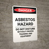 Asbestos Hazard Do Not Disturb - Portrait Wall Sign