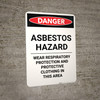 Asbestos Hazard Wear Respiratory Protection - Portrait Wall Sign Asbestos Hazard Wear Respiratory Protection - Portrait Wall Sign