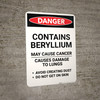 Beryllium Cancer Hazard - Portrait Wall Sign Beryllium Cancer Hazard - Portrait Wall Sign