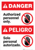 Bilingual Authorized Personnel Only Spanish - Portrait Wall Sign Bilingual Authorized Personnel Only Spanish - Portrait Wall Sign
