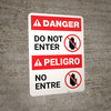 Bilingual Do Not Enter Spanish - Portrait Wall Sign