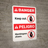 Bilingual Keep Out Spanish - Portrait Wall Sign