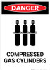 Compressed Gas Cylinders - Portrait Wall Sign Compressed Gas Cylinders - Portrait Wall Sign