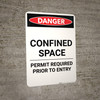 Confined Space Permit Required - Portrait Wall Sign Confined Space Permit Required - Portrait Wall Sign