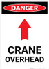 Crane Overhead Sign With Arrow - Portrait Wall Sign