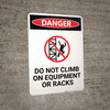 Do Not Climb On Equipment or Racks With Icon - Portrait Wall Sign