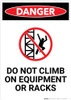 Do Not Climb On Equipment or Racks With Icon - Portrait Wall Sign