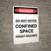 Do Not Enter Confined Space - Portrait Wall Sign