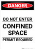 Do Not Enter Confined Space - Portrait Wall Sign