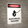 Electrical Hazard with Icon - Portrait Wall Sign
