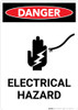 Electrical Hazard with Icon - Portrait Wall Sign