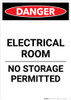 Electrical Room No Storage - Portrait Wall Sign Electrical Room No Storage - Portrait Wall Sign