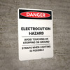 Electrocution Hazard Avoid Touching - Portrait Wall Sign Electrocution Hazard Avoid Touching - Portrait Wall Sign