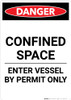 Enter Vessel Permit Only - Portrait Wall Sign
