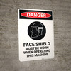Face Shield Must be Worn with Icon - Portrait Wall Sign