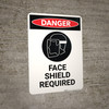 Face Shield Required with Icon - Portrait Wall Sign Face Shield Required with Icon - Portrait Wall Sign