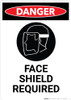 Face Shield Required with Icon - Portrait Wall Sign Face Shield Required with Icon - Portrait Wall Sign