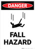 Fall Hazard with Icon - Portrait Wall Sign