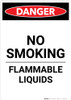 Flammable Liquids No Smoking - Portrait Wall Sign