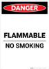 Flammable No Smoking - Portrait Wall Sign