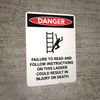 Follow Instructions on This Ladder with Icon - Portrait Wall Sign