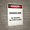 Gasoline - No Open Flame - Portrait Wall Sign