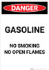 Gasoline - No Open Flame - Portrait Wall Sign