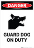 Guard Dog on Duty with Icon - Portrait Wall Sign Guard Dog on Duty with Icon - Portrait Wall Sign