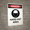 Hard Hat Area with Icon - Portrait Wall Sign
