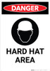 Hard Hat Area with Icon - Portrait Wall Sign