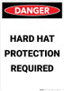 Hard Hat Protection Required - Portrait Wall Sign