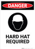 Hard Hat Required with Icon - Portrait Wall Sign