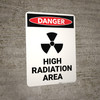 High Radiation Area with Icon - Portrait Wall Sign High Radiation Area with Icon - Portrait Wall Sign
