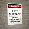 Hot Surface Do Not Touch - Portrait Wall Sign