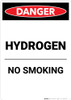 Hydrogen No Smoking - Portrait Wall Sign Hydrogen No Smoking - Portrait Wall Sign