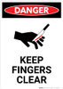 Keep Fingers Clear with Icon - Portrait Wall Sign