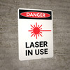 Laser In Use with Icon - Portrait Wall Sign Laser In Use with Icon - Portrait Wall Sign