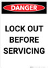 Lock Out Before Servicing - Portrait Wall Sign