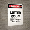 Meter Room No Storage Allowed - Portrait Wall Sign